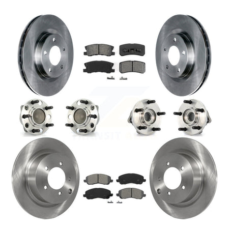 Front Rear Hub Bearing Disc Brake Rotor Pad Kit (10Pc) For Dodge Avenger Chrysler Sebring KBB-127668