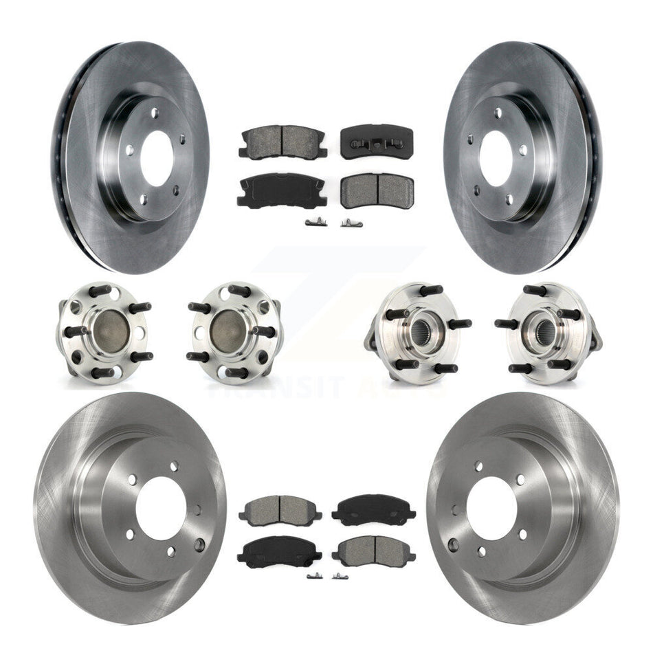 Front Rear Hub Bearing Disc Brake Rotor Pad Kit (10Pc) For Dodge Avenger Chrysler Sebring KBB-127668