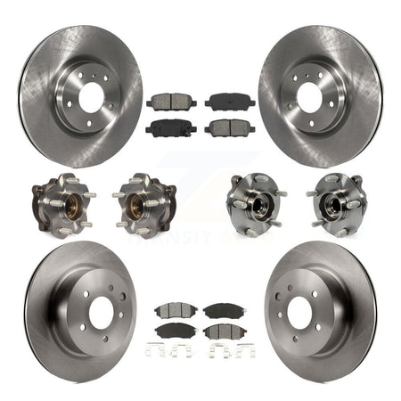 Front Rear Hub Bearing Disc Brake Rotor And Pad Kit (10Pc) For 2006-2007 INFINITI M35 RWD KBB-127673