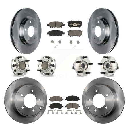 Front Rear Hub Bearing Disc Brake Rotor Pad Kit (10Pc) For Dodge Avenger Caliber Chrysler KBB-127678