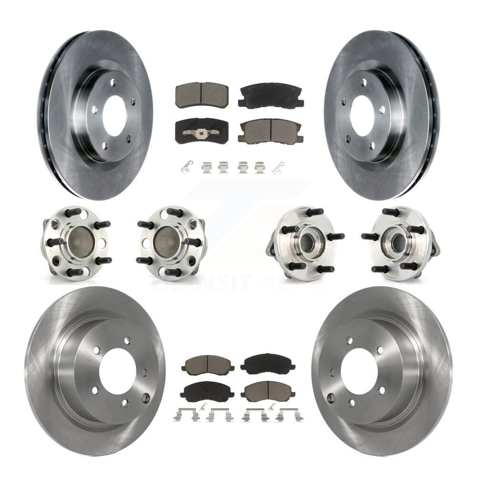 Front Rear Hub Bearing Disc Brake Rotor Pad Kit (10Pc) For Dodge Avenger Chrysler Sebring KBB-127679