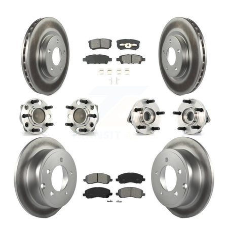 Front Rear Hub Bearing Coat Brake Rotor Pad Kit (10Pc) For Dodge Avenger Caliber Chrysler KBB-127689