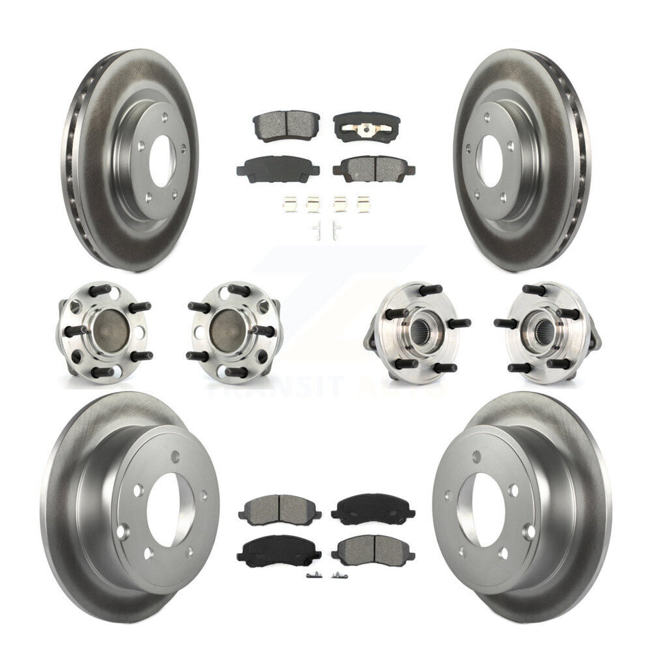 Front Rear Hub Bearing Coat Brake Rotor Pad Kit (10Pc) For Dodge Avenger Caliber Chrysler KBB-127689
