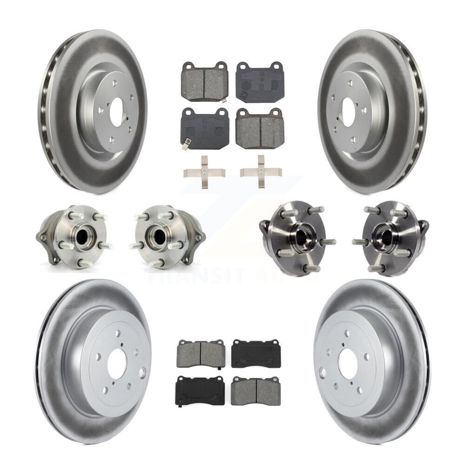 Front Rear Hub Bearing Coated Disc Brake Rotor Pads Kit (10Pc) For Subaru Impreza WRX STI KBB-127693