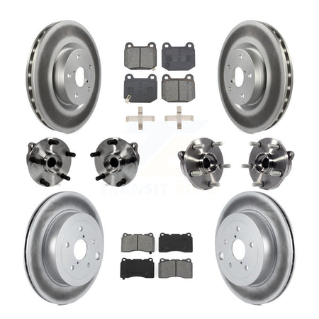 Front Rear Hub Bearing Coated Disc Brake Rotor Pads Kit (10Pc) For Subaru Impreza WRX STI KBB-127694