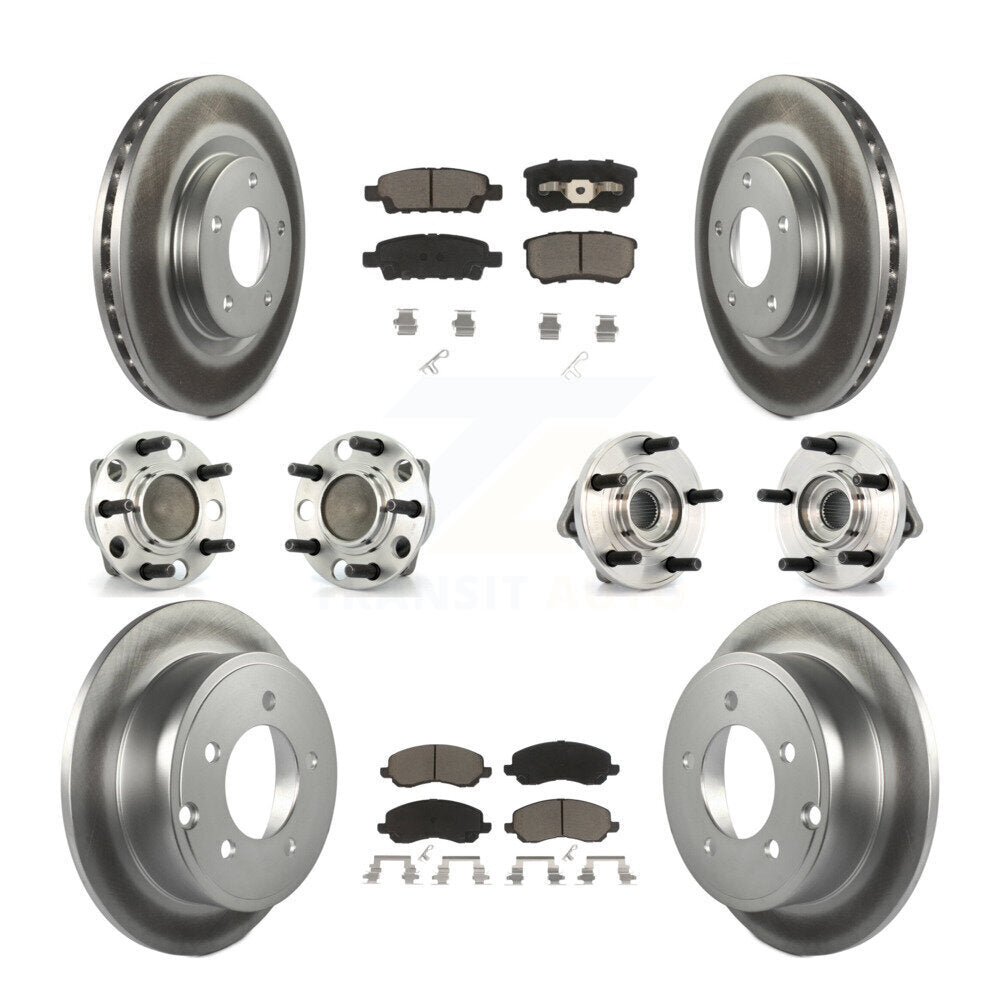 Front Rear Hub Bearing Coat Brake Rotor Pad Kit (10Pc) For Dodge Avenger Caliber Chrysler KBB-127705