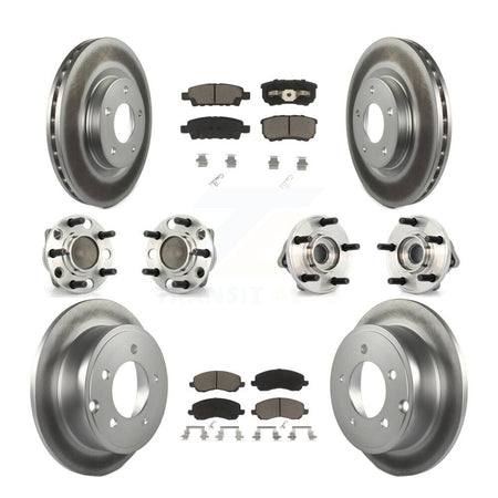 Front Rear Hub Bearing Coat Brake Rotor Pad Kit (10Pc) For Dodge Avenger Caliber Chrysler KBB-127705