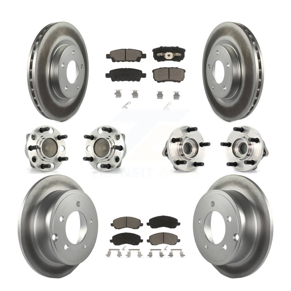 Front Rear Hub Bearing Coat Brake Rotor Pad Kit (10Pc) For Dodge Avenger Caliber Chrysler KBB-127705