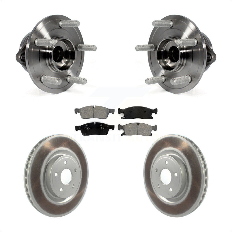 Front Hub Bearing Assembly Coated Disc Brake Rotors And Pads Kit For Dodge Durango KBB-127707