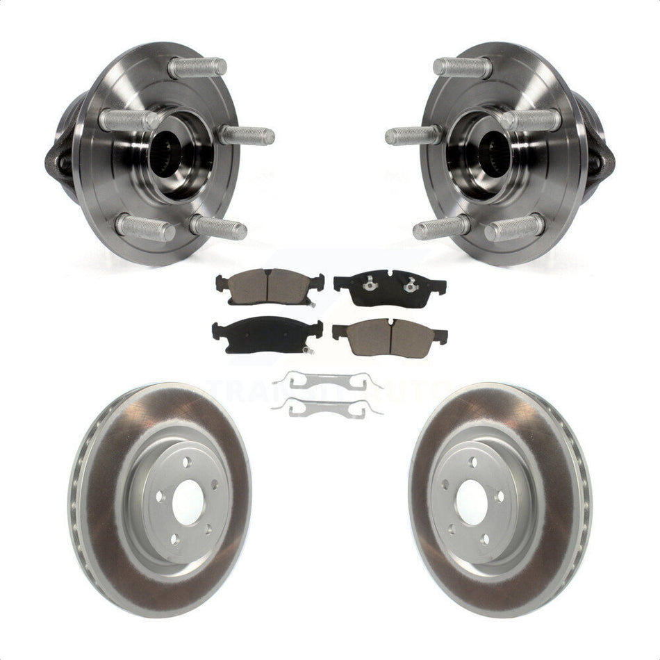 Front Hub Bearing Assembly Coated Disc Brake Rotor And Ceramic Pads Kit For Dodge Durango KBB-127711