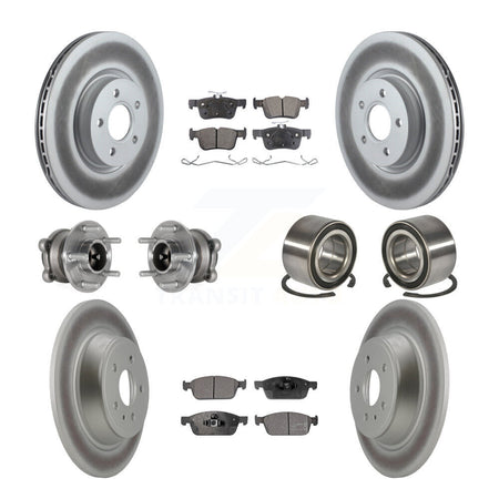 Front Rear Hub Bearing Coated Disc Brake Rotor Pad Kit (10Pc) For Ford Escape Lincoln MKC KBB-127718