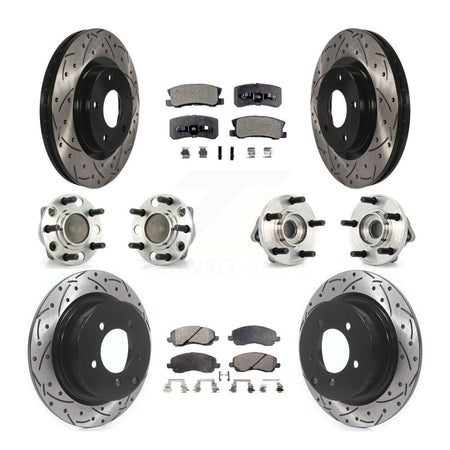 Front Rear Hub Bearing Coat Brake Rotor Pad Kit (10Pc) For Dodge Avenger Chrysler Sebring KBB-127730