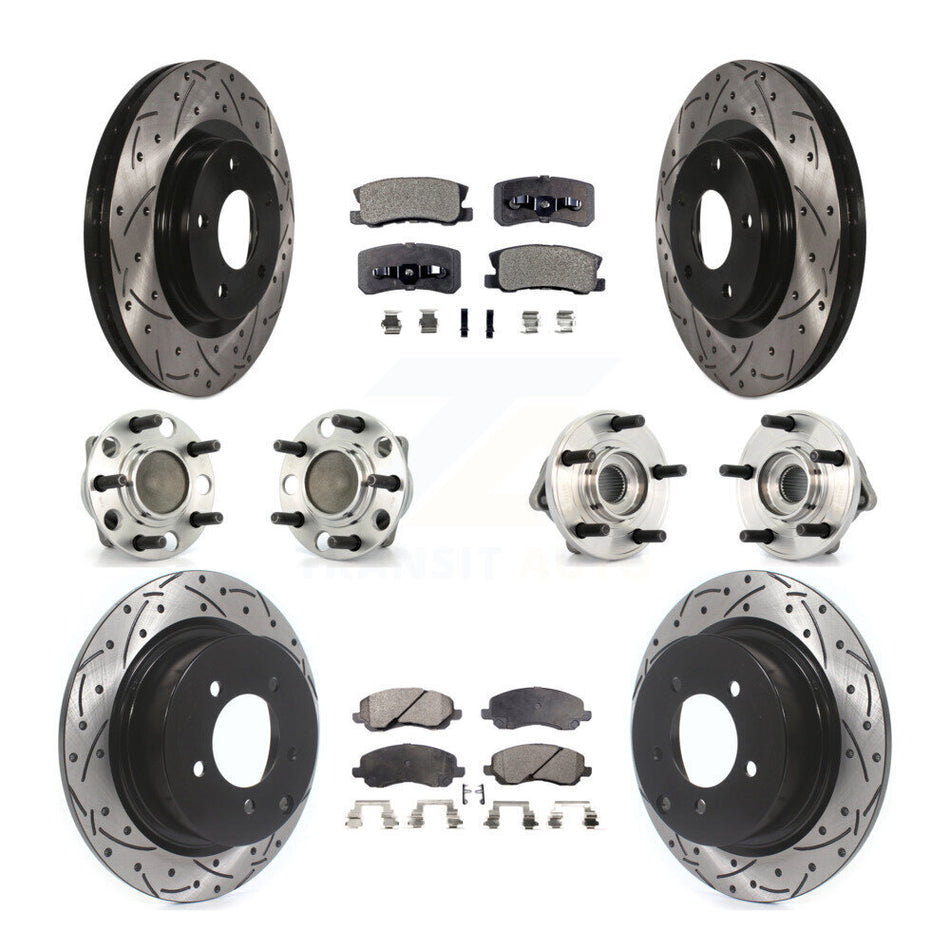 Front Rear Hub Bearing Coat Brake Rotor Pad Kit (10Pc) For Dodge Avenger Chrysler Sebring KBB-127730