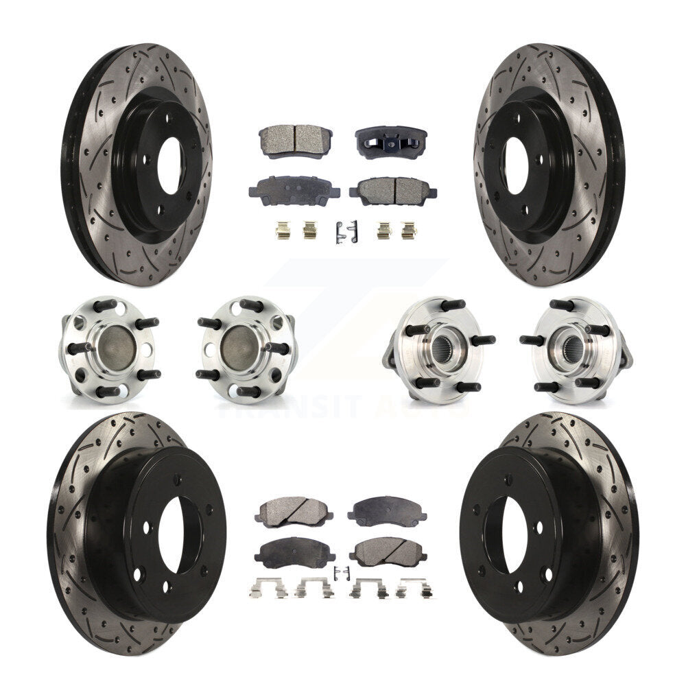 Front Rear Hub Bearing Coat Brake Rotor Pad Kit (10Pc) For Dodge Avenger Caliber Chrysler KBB-127738