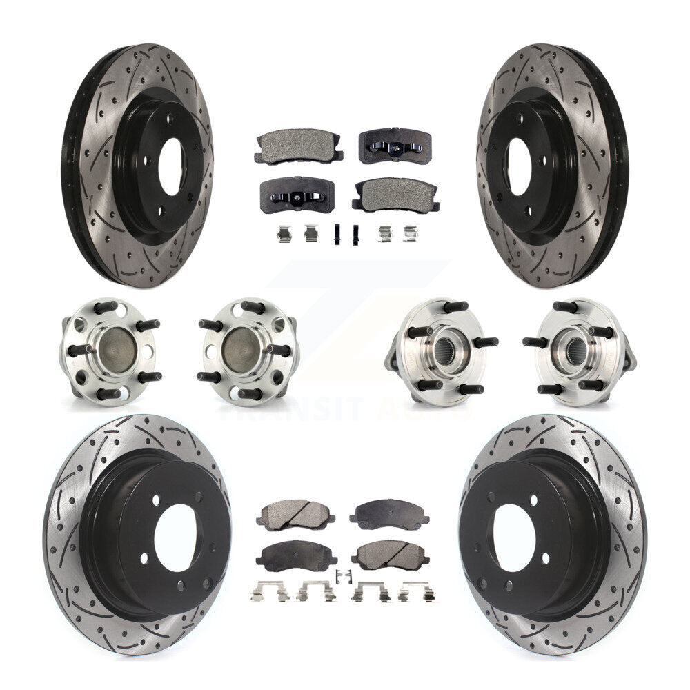 Front Rear Hub Bearing Coat Brake Rotor Pad Kit (10Pc) For Dodge Avenger Chrysler Sebring KBB-127739
