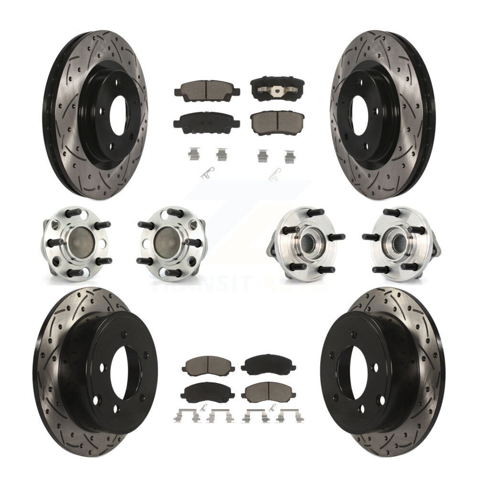 Front Rear Hub Bearing Coat Brake Rotor Pad Kit (10Pc) For Dodge Avenger Caliber Chrysler KBB-127747