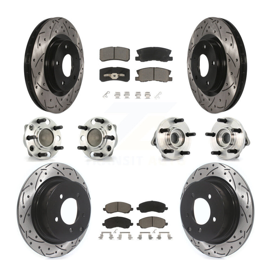 Front Rear Hub Bearing Coat Brake Rotor Pad Kit (10Pc) For Dodge Avenger Chrysler Sebring KBB-127748