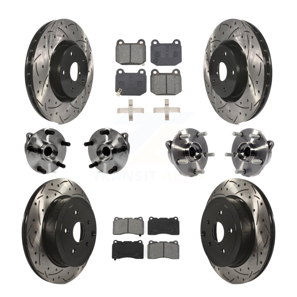 Front Rear Hub Bearing Coated Disc Brake Rotor Pads Kit (10Pc) For Subaru Impreza WRX STI KBB-127759