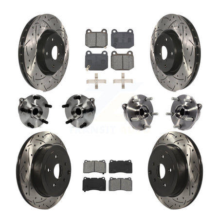 Front Rear Hub Bearing Coated Disc Brake Rotor Pads Kit (10Pc) For Subaru Impreza WRX STI KBB-127759