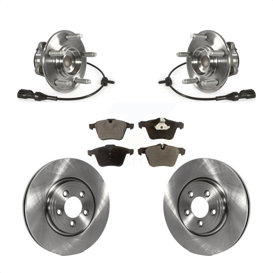 Front Hub Bearing Brake Rotor Pads Kit For 2010 Jaguar XF With 326mm Diameter KBB-127973