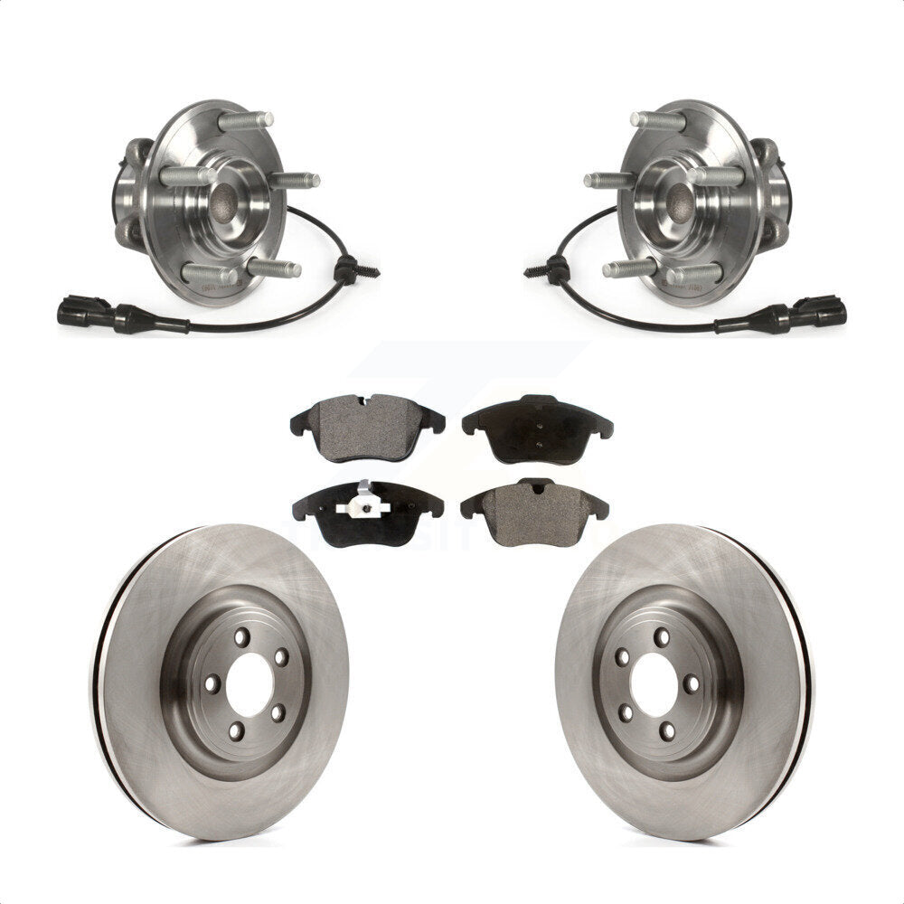 Front Hub Bearing Brake Rotor Pads Kit For 2010 Jaguar XF With 354mm Diameter KBB-127975