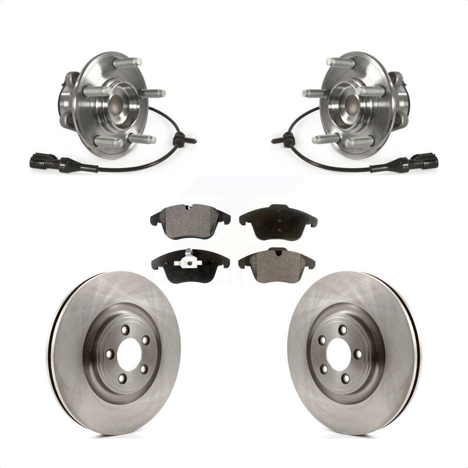 Front Hub Bearing Brake Rotor Pads Kit For 2010 Jaguar XF With 354mm Diameter KBB-127975