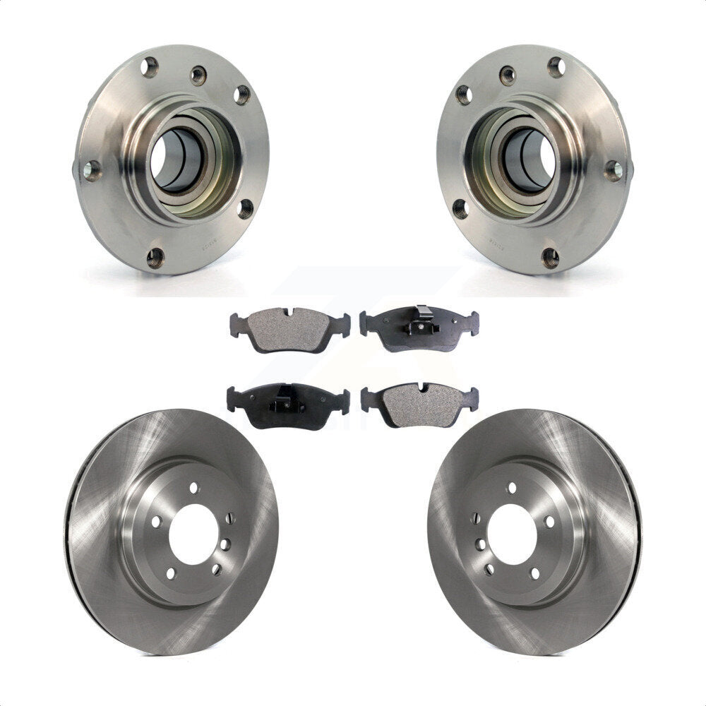 Front Hub Bearing Brake Rotor Pads Kit For 01-05 BMW 320i With 325mm Diameter KBB-127978