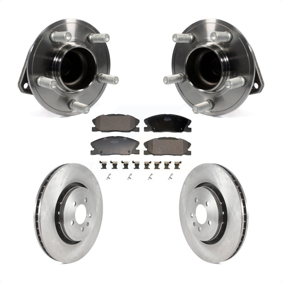 Front Hub Bearing Brake Rotor & Pad Kit For Dodge Charger With 370mm Diameter KBB-127996