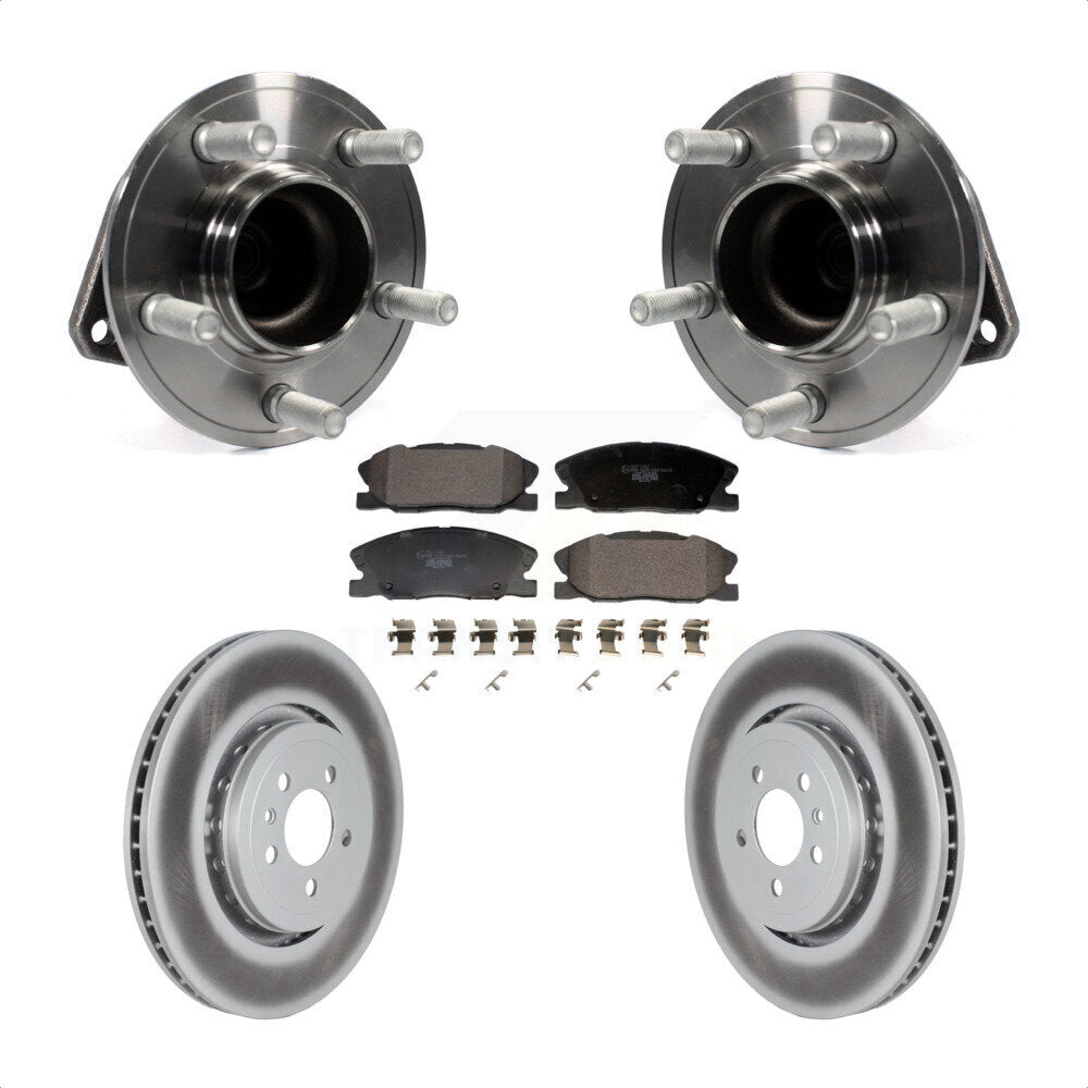 Front Hub Bearing Assembly Coated Disc Brake Rotor And Ceramic Pads Kit For Dodge Charger KBB-128012
