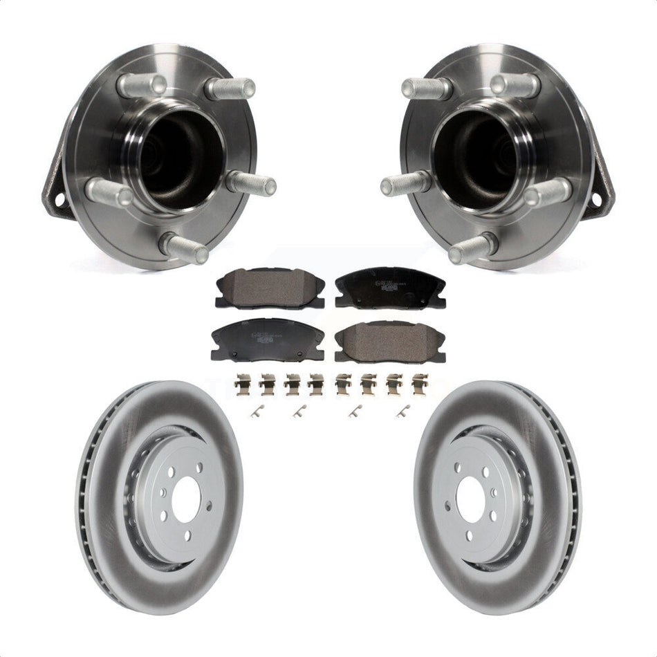 Front Hub Bearing Assembly Coated Disc Brake Rotor And Ceramic Pads Kit For Dodge Charger KBB-128012