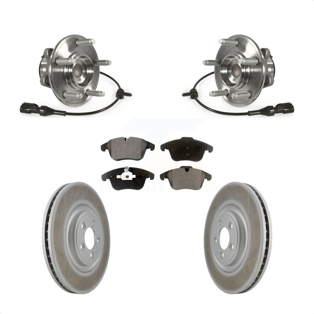 Front Hub Bearing Coat Brake Rotor Pads Kit For Jaguar XF With 354mm Diameter KBB-128015