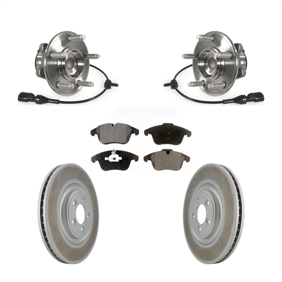 Front Hub Bearing Coat Brake Rotor Pads Kit For Jaguar XF With 354mm Diameter KBB-128015