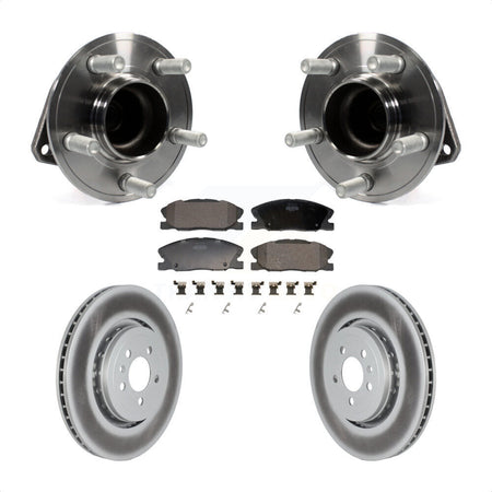 Front Hub Bearing Assembly Coated Disc Brake Rotors And Pads Kit For Dodge Charger KBB-128023