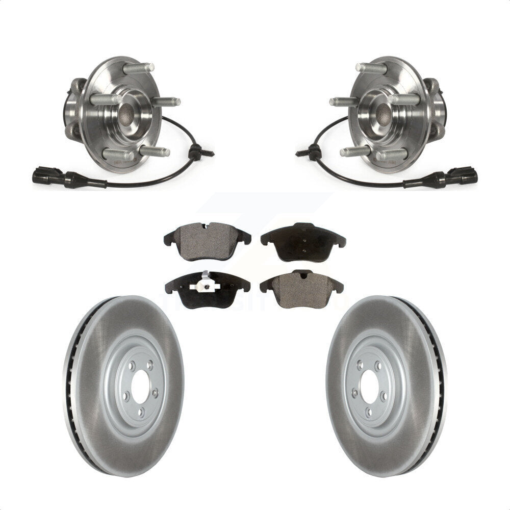 Front Hub Bearing Coat Brake Rotor Pads Kit For Jaguar XF With 380mm Diameter KBB-128026