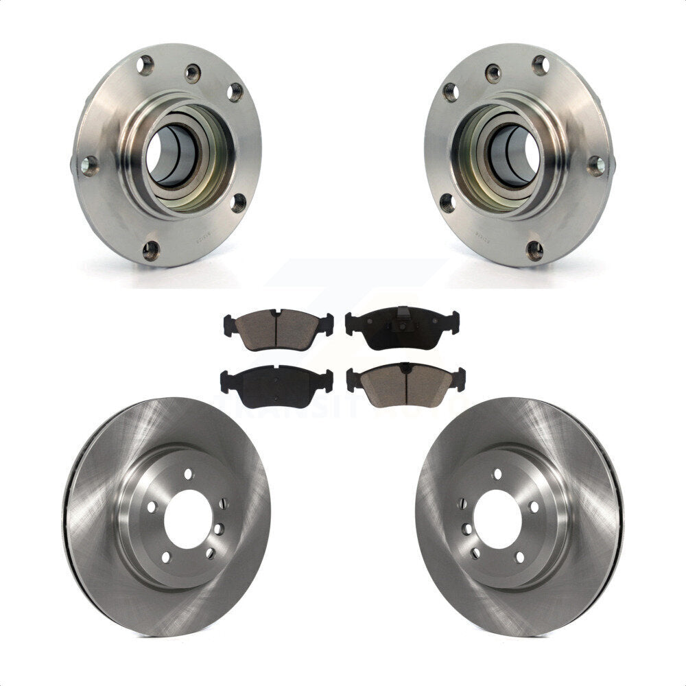 Front Hub Bearing Brake Rotor Pads Kit For 01-05 BMW 320i With 325mm Diameter KBB-128033