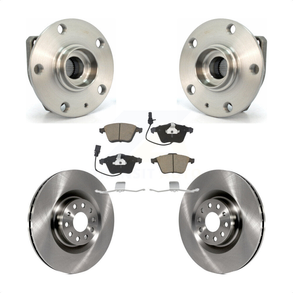 Front Hub Bearing Brake Rotor Pads Kit For Volkswagen R32 With 345mm Diameter KBB-128034