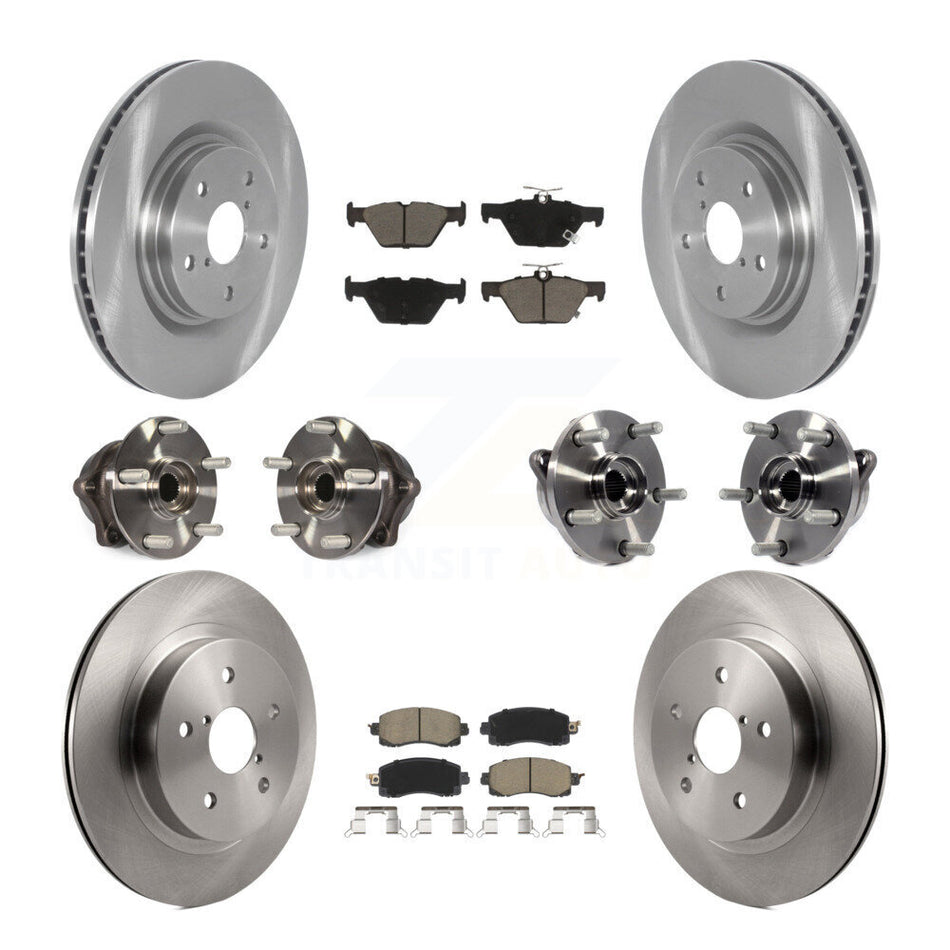 Front Rear Hub Bearing Brake Rotor And Pad Kit (10Pc) For 2020-2023 Subaru Outback Legacy KBB-128035