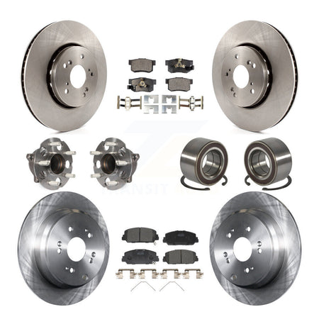 Front Rear Hub Bearings Disc Brake Rotors And Pads Kit (10Pc) For 2013-2018 Acura RDX FWD KBB-128064
