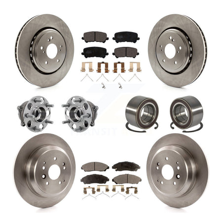 Front Rear Hub Bearings Disc Brake Rotors And Pads Kit (10Pc) For 2014-2016 Acura MDX AWD KBB-128065