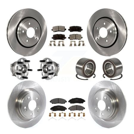 Front Rear Hub Bearings Disc Brake Rotors And Semi-Metallic Pads Kit (10Pc) For Acura MDX KBB-128077