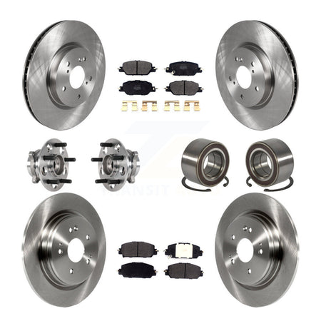 Front Rear Hub Bearing Disc Brake Rotors And Semi-Metallic Pads Kit (10Pc) For Honda CR-V KBB-128079
