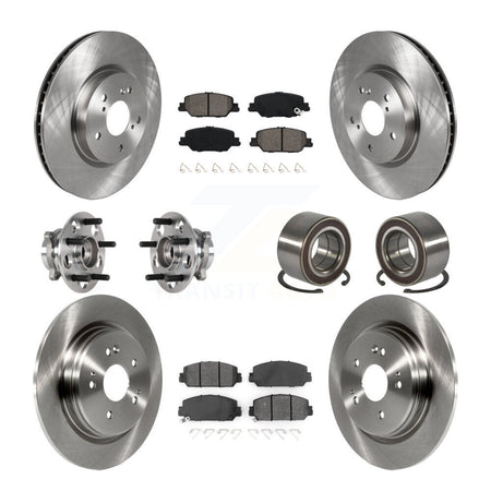 Front Rear Hub Bearing Disc Brake Rotors And Semi-Metallic Pads Kit (10Pc) For Honda CR-V KBB-128082
