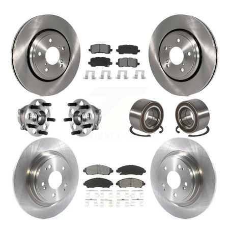 Front Rear Hub Bearings Disc Brake Rotors And Semi-Metallic Pads Kit (10Pc) For Acura MDX KBB-128085