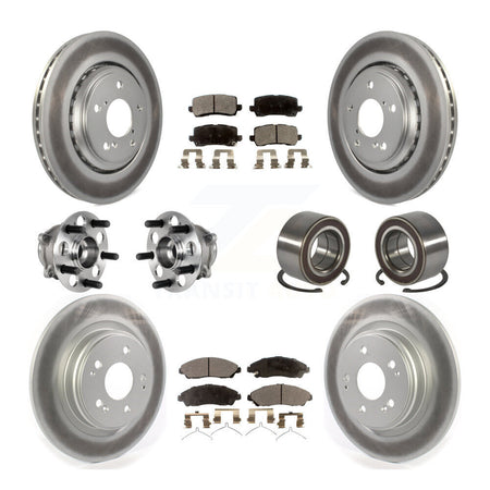 Front Rear Hub Bearing Coated Disc Brake Rotors And Ceramic Pads Kit (10Pc) For Acura MDX KBB-128100