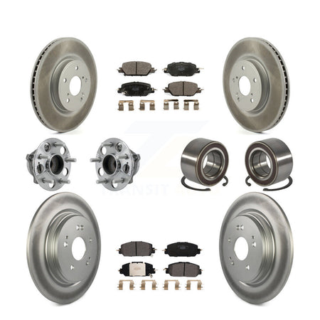 Front Rear Hub Bearing Coated Disc Brake Rotor And Ceramic Pads Kit (10Pc) For Honda CR-V KBB-128102