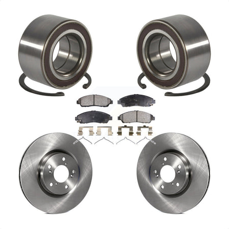 Front Wheel Bearing Disc Brake Rotor Pads Kit For 2014-2020 Acura RLX Sport Hybrid SH-AWD KBB-128106