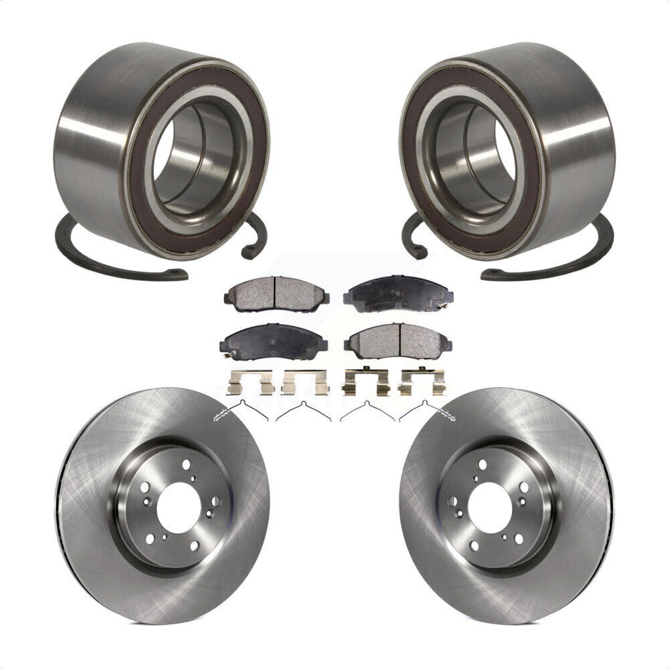 Front Wheel Bearing Disc Brake Rotor Pads Kit For 2014-2020 Acura RLX Sport Hybrid SH-AWD KBB-128106