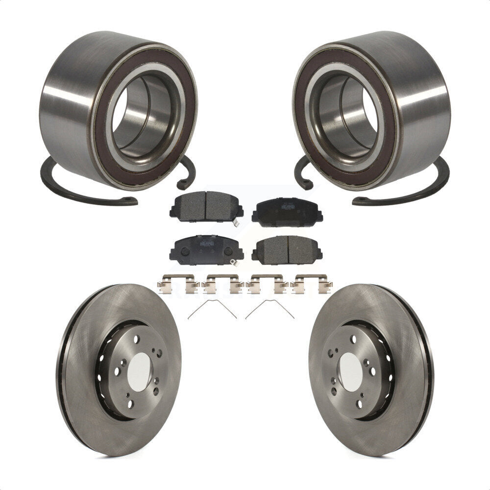 Front Wheel Bearing Disc Brake Rotors And Ceramic Pads Kit For Acura RLX KBB-128107