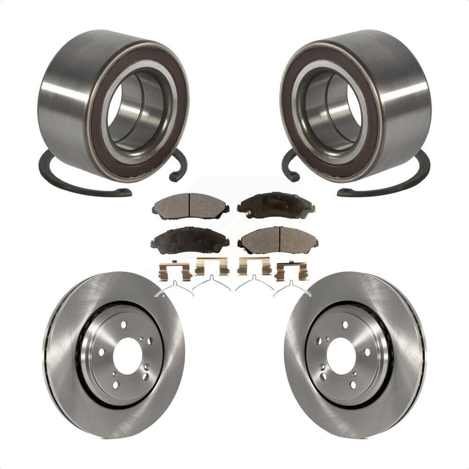 Front Wheel Bearing Disc Brake Rotors And Ceramic Pads Kit For Honda Pilot Acura MDX KBB-128112