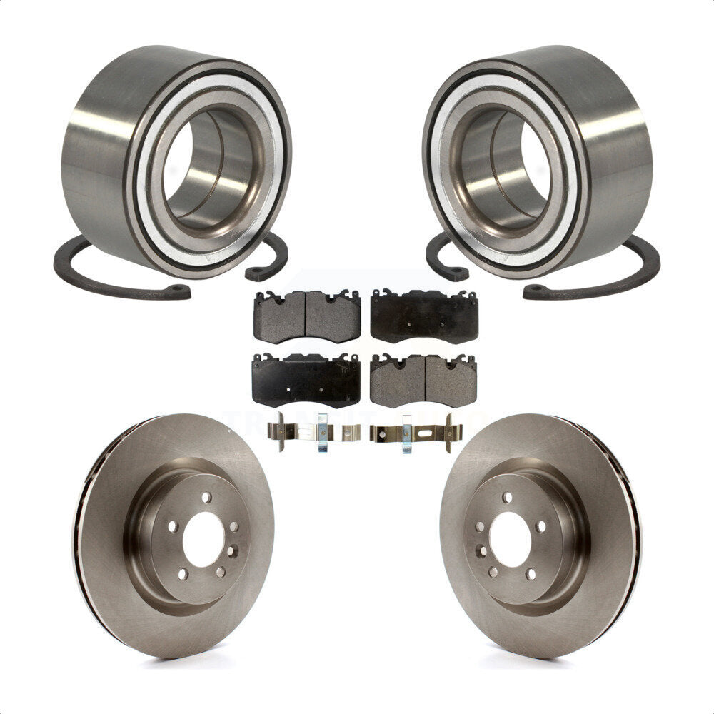 Front Wheel Bearing Disc Brake Rotors And Ceramic Pads Kit For 2016 Land Rover Range 3.0L KBB-128113